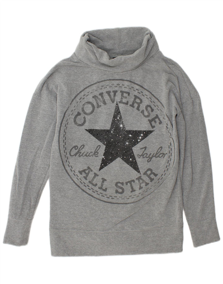 Converse Chuck Taylor Graphic Sweatshirt Jumper UK 14 Gris moyen pour femme