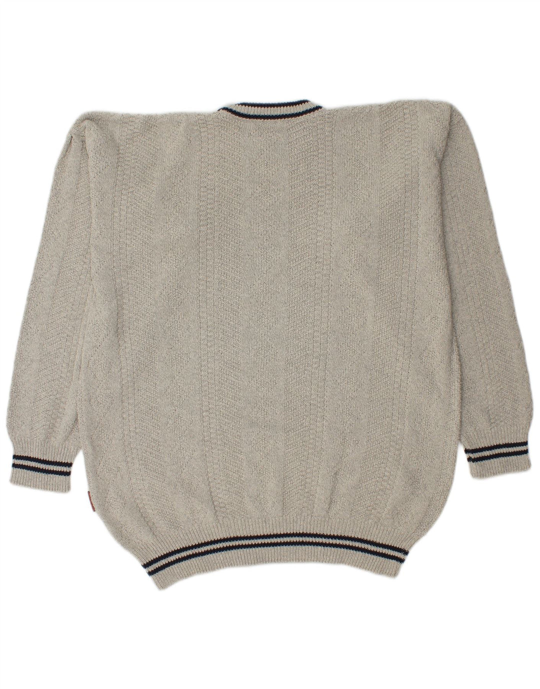 VINTAGE Pull col rond homme XL coton gris