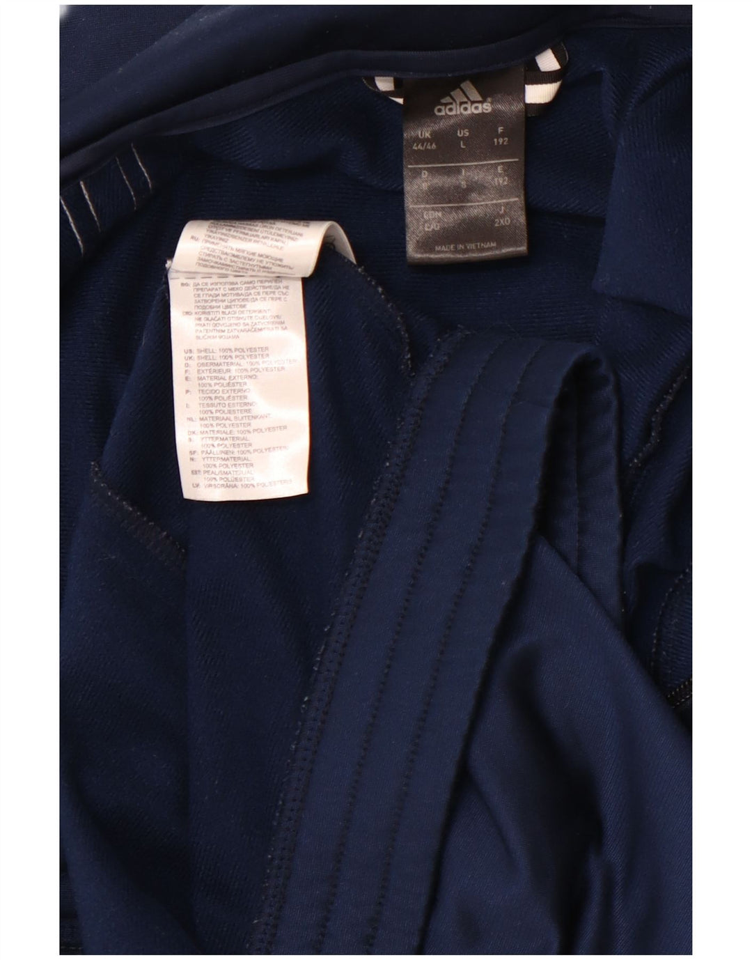 ADIDAS Veste de survêtement pour homme UK 44/46 Large Bleu Marine Polyester