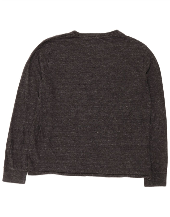 SUPERDRY Haut Homme Manches Longues 2XL Gris Moucheté Coton