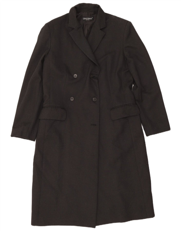 Gina Lebole Manteau croisé pour femme UK 14 Medium Noir