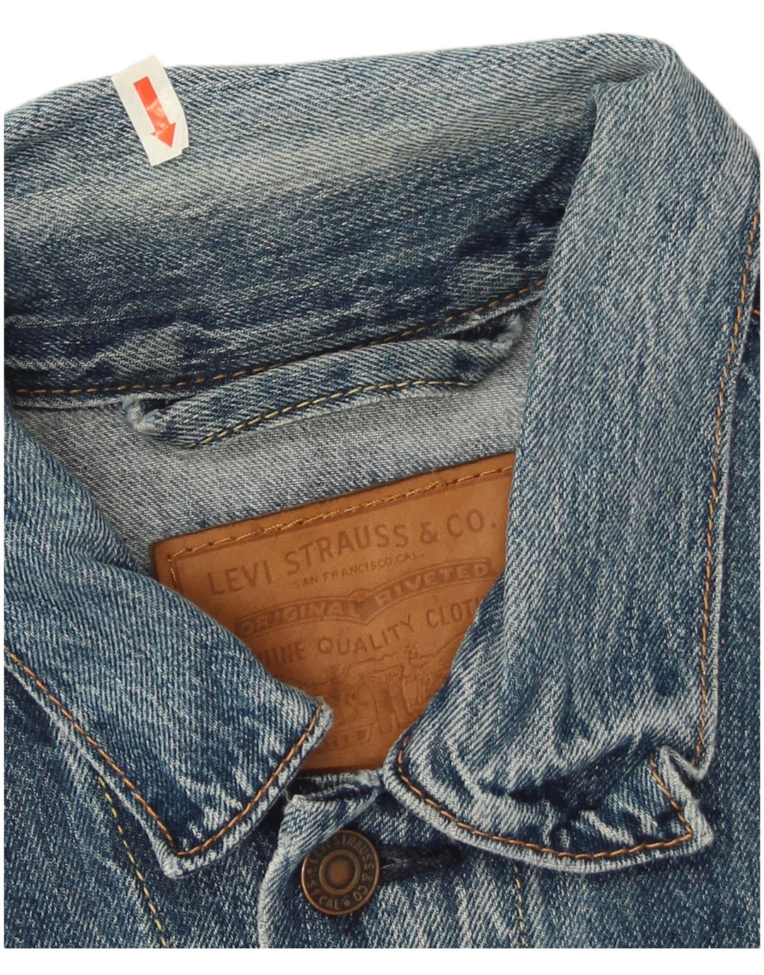 Levi's Veste en Jean Homme UK 38 Bleu Moyen Coton