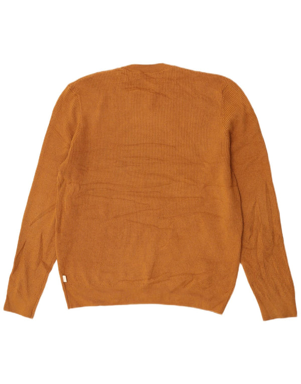 Marks & Spencer Pull à col rond pour homme en coton beige Large