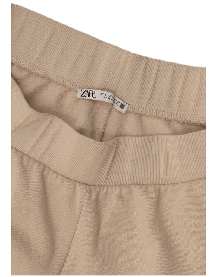 Zara Femme Pantalon De Survêtement Cargo Joggers Large Beige