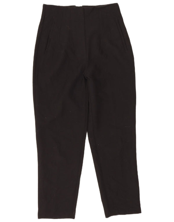 Zara Pantalon de costume fuselé taille haute pour femme Medium W28 L26 Noir Polyester
