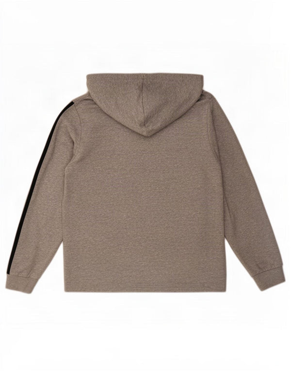 Adidas Pull à capuche zippé pour homme en coton moucheté gris moyen