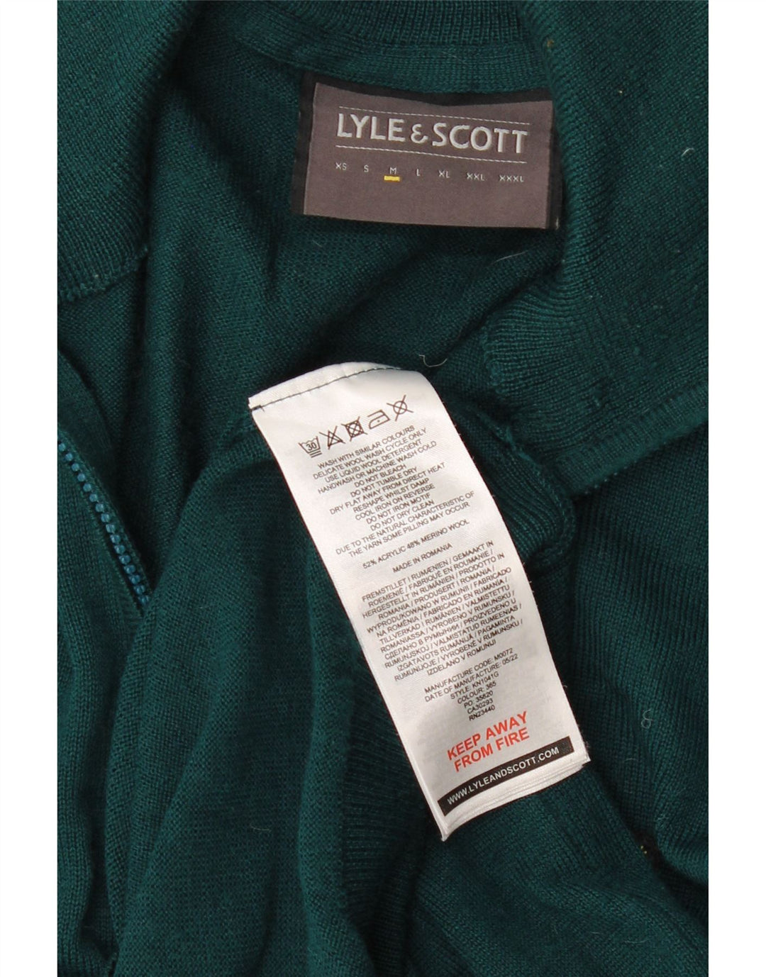 LYLE & SCOTT Pull Col Zippé Homme Vert Moyen Acrylique