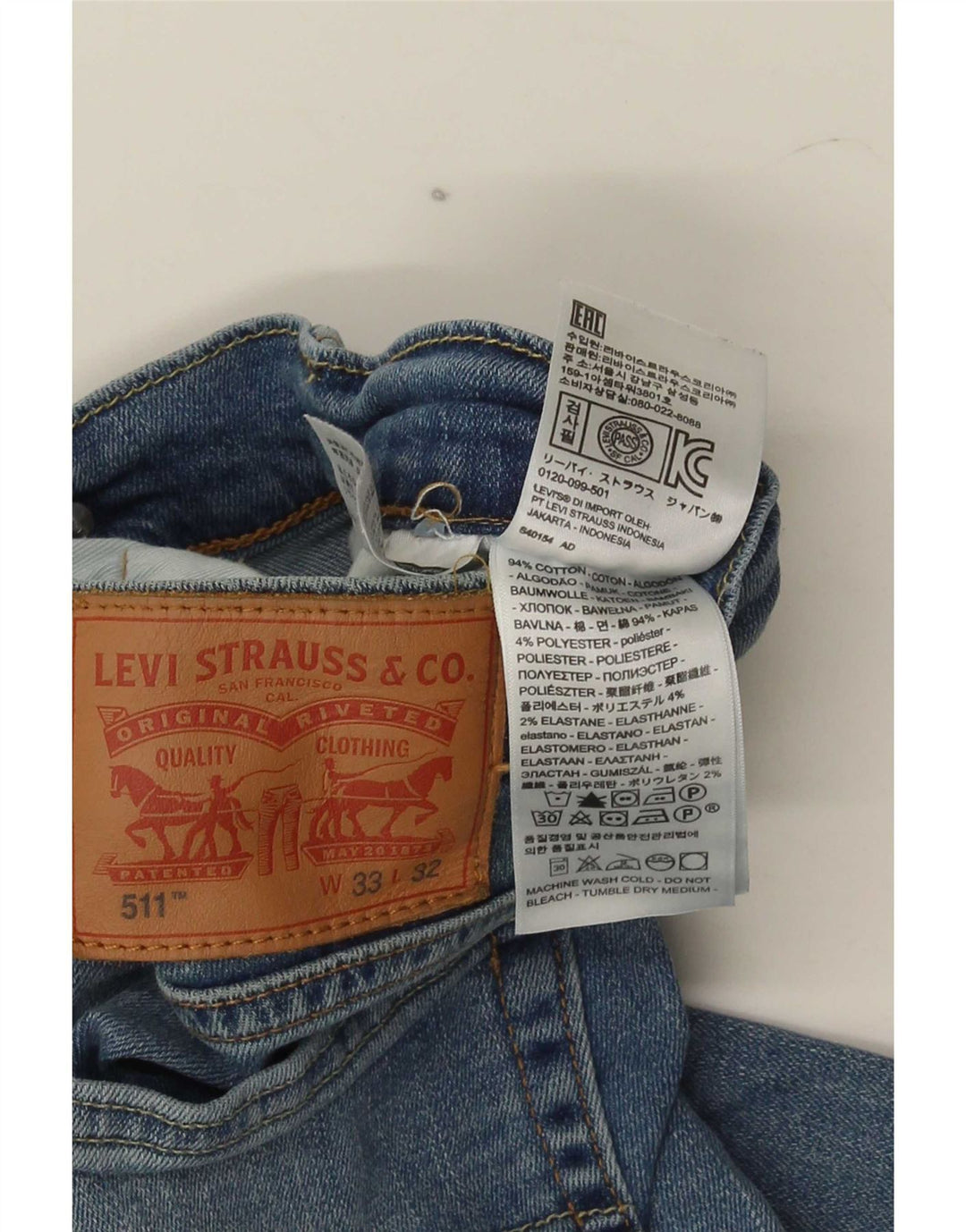 Levi's Jean Slim 511 Cropped Homme Bleu Coton W33 L25