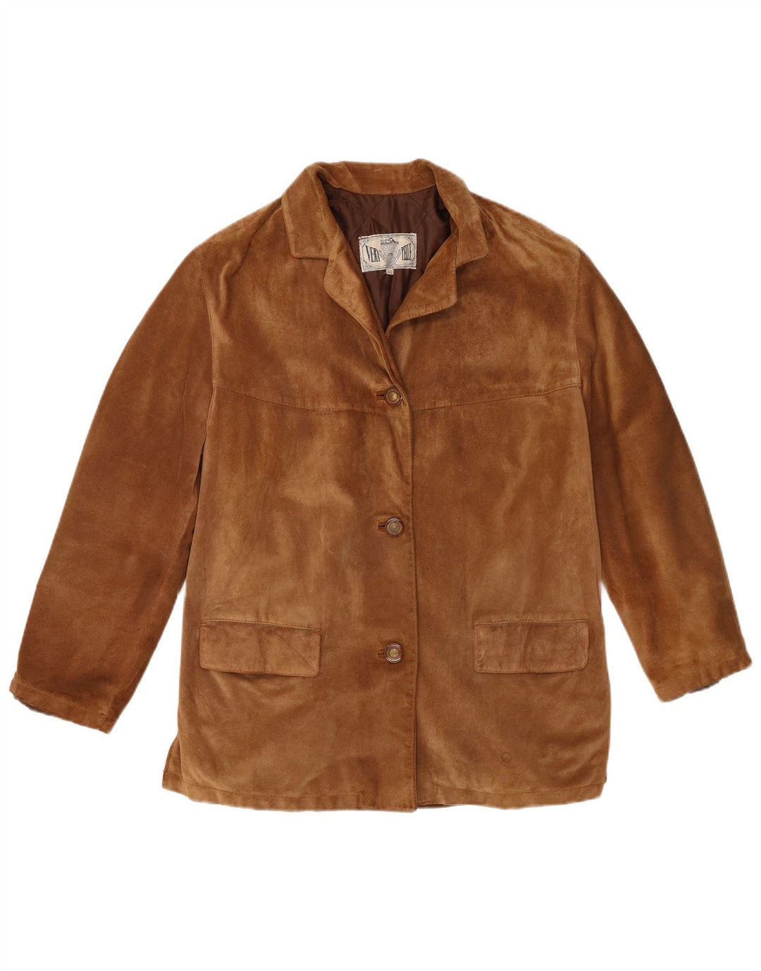 Veste en daim femme vintage IT 42 Cuir marron moyen