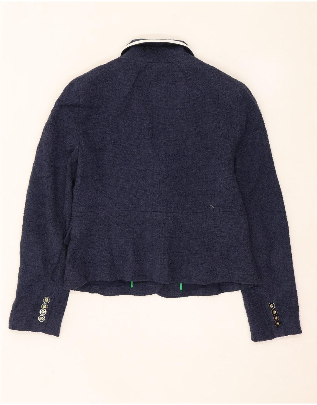 J. Crew Veste blazer courte à 1 bouton pour femme US 6 en coton bleu marine moyen
