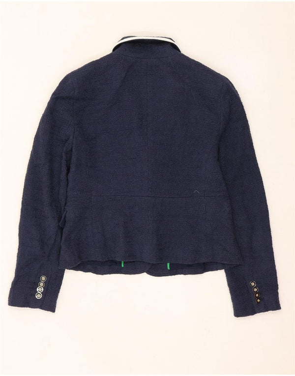 J. Crew Veste blazer courte à 1 bouton pour femme US 6 en coton bleu marine moyen