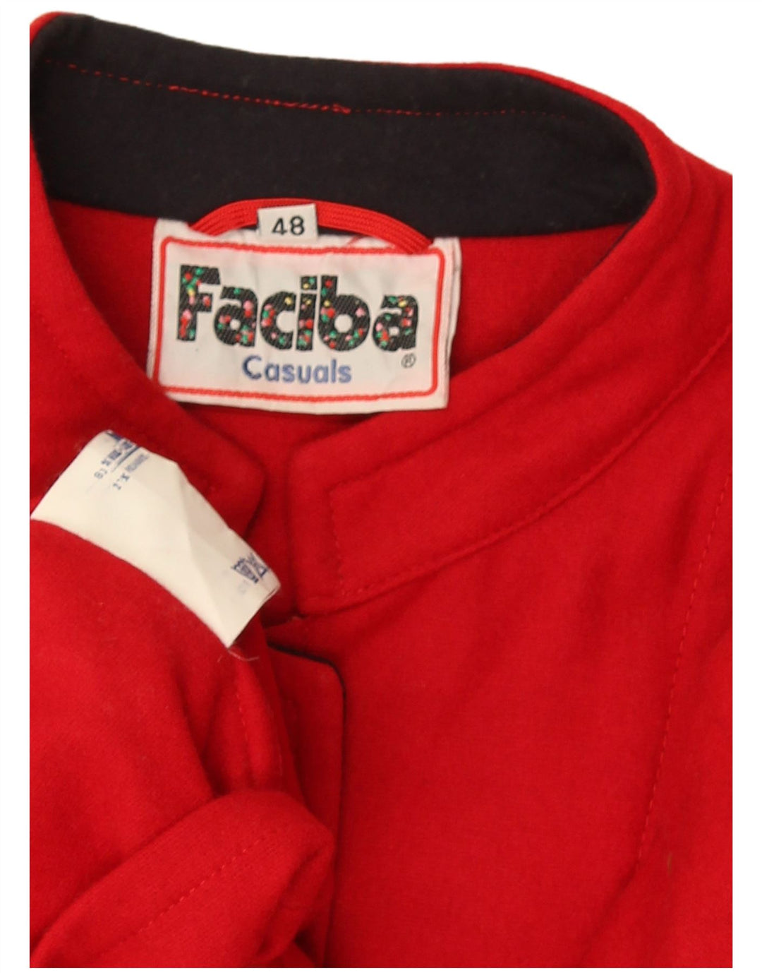 Faciba Veste Bomber Oversize Femme IT 48 XL Laine Rouge