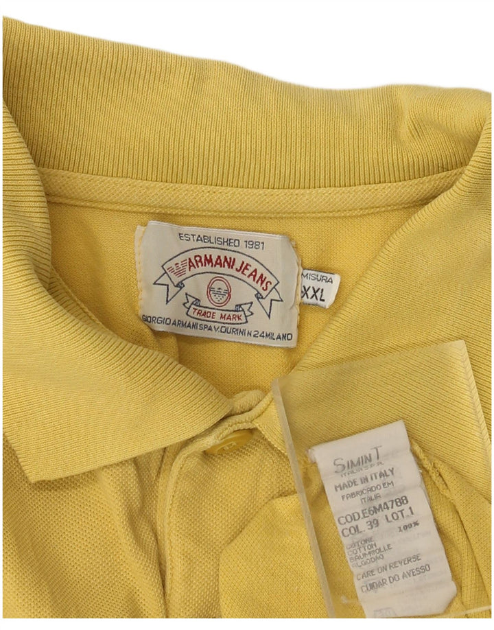 ARMANI JEANS Polo Homme 2XL Jaune Coton