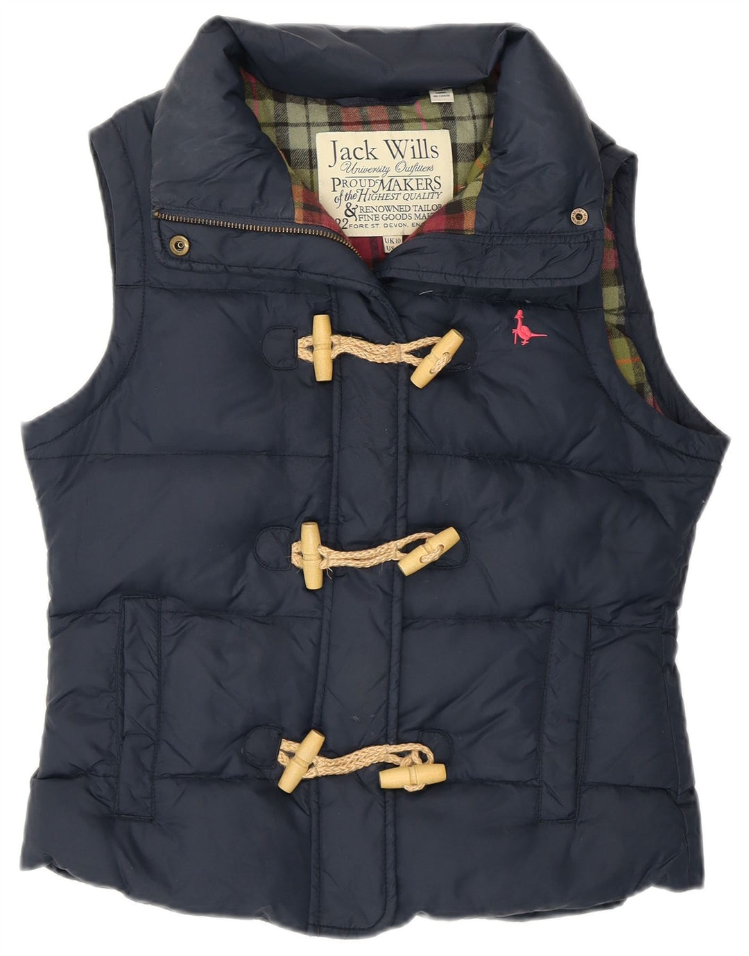 JACK WILLS Gilet rembourré pour femme UK 10 Small Bleu marine