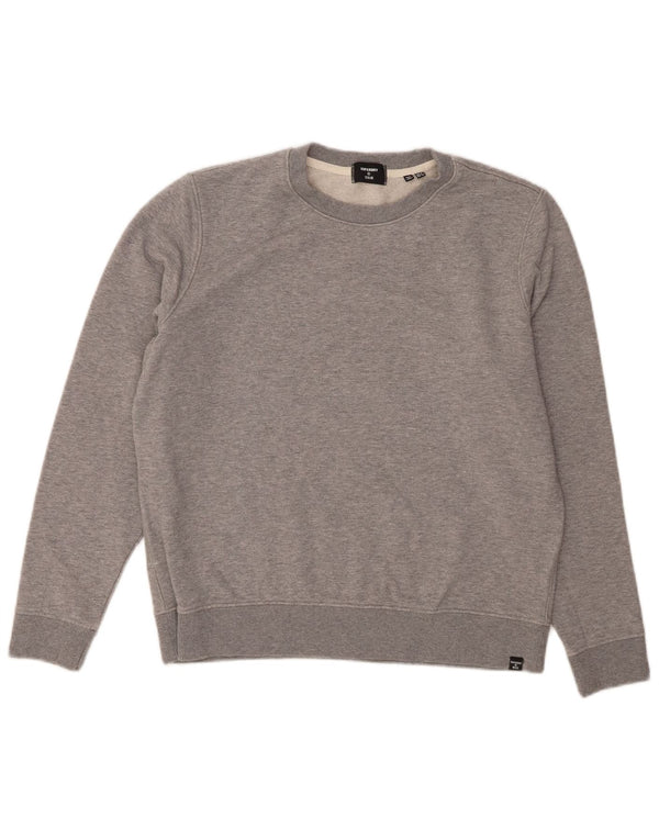 SUPERDRY Pull-over surdimensionné pour femme UK 12 Gris moyen Coton