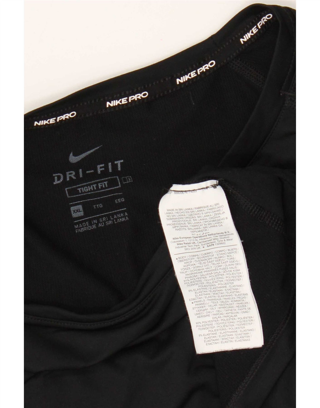 Nike Haut Dri Fit à manches longues pour homme 2XL Noir Polyester