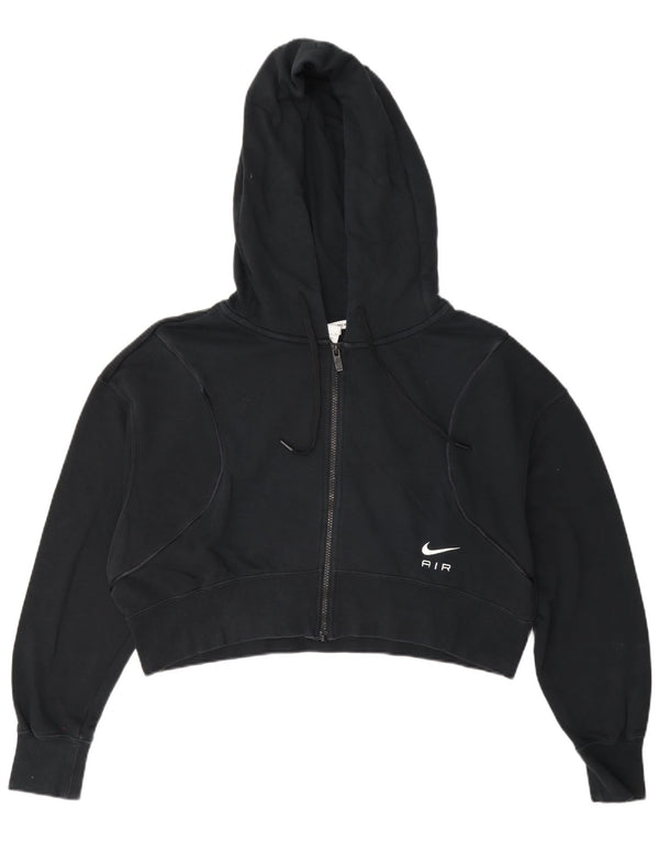 Nike Pull à capuche zippé surdimensionné pour femme UK 10 Petit coton bleu marine