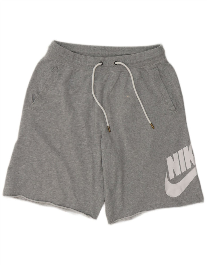 Nike Short de sport graphique en coton moucheté gris moyen