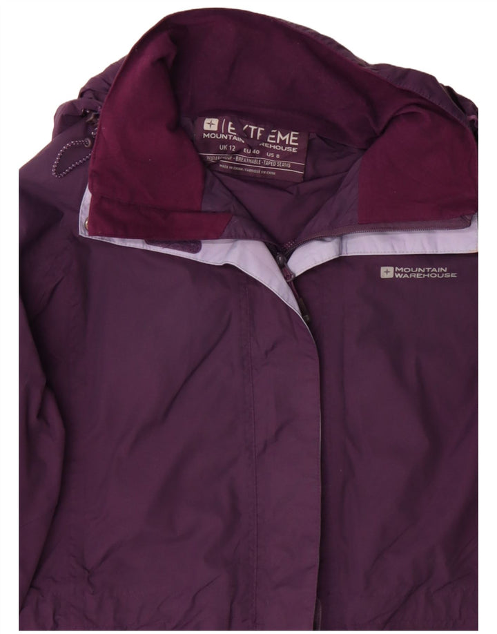 Mountain Warehouse Veste de pluie à capuche pour femme UK 12 Medium Violet Nylon