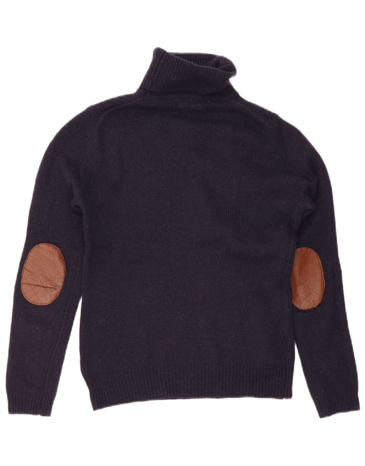 Massimo Dutti Pull col roulé pour femme UK 12 Bleu marine moyen