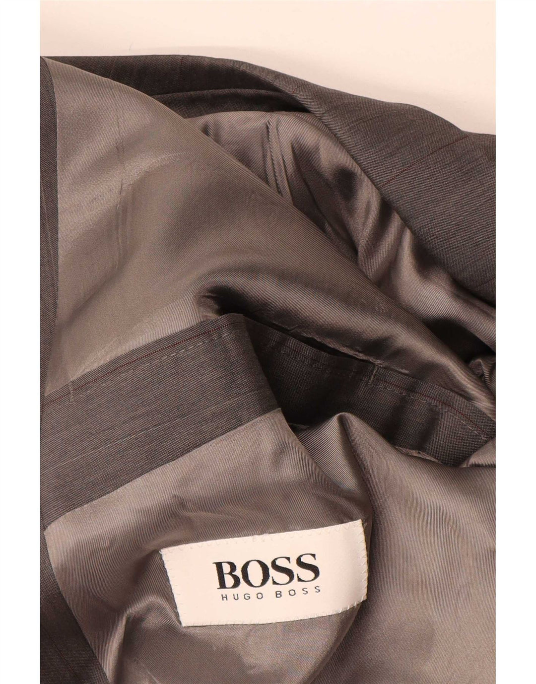 Hugo Boss Veste blazer croisée à double boutonnage IT 50 en laine à rayures grises