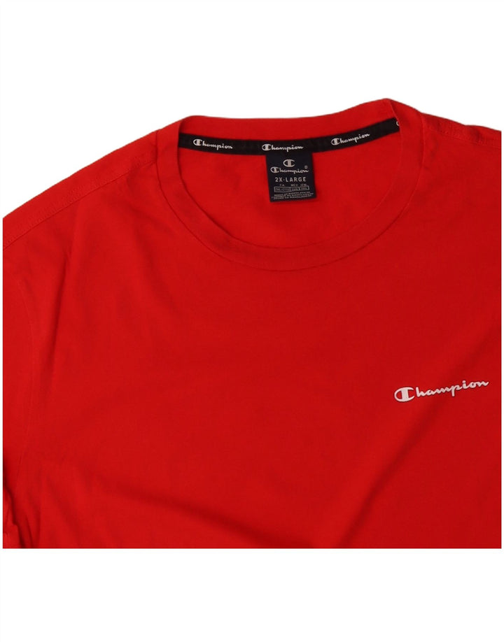 CHAMPION T-Shirt Homme Top 2XL Rouge Coton
