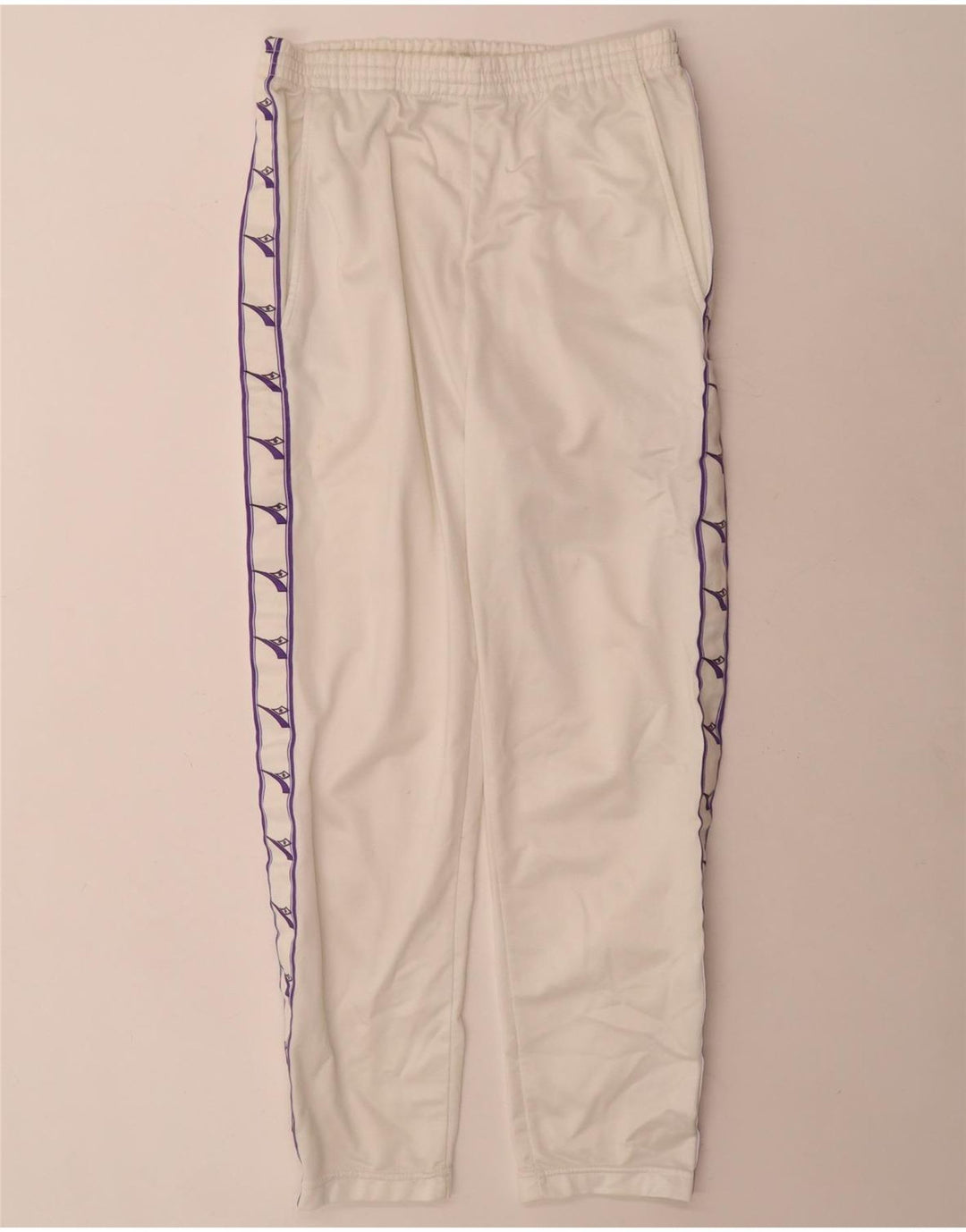 Diadora Pantalon de survêtement graphique pour femme UK 10 Small Blanc Polyester