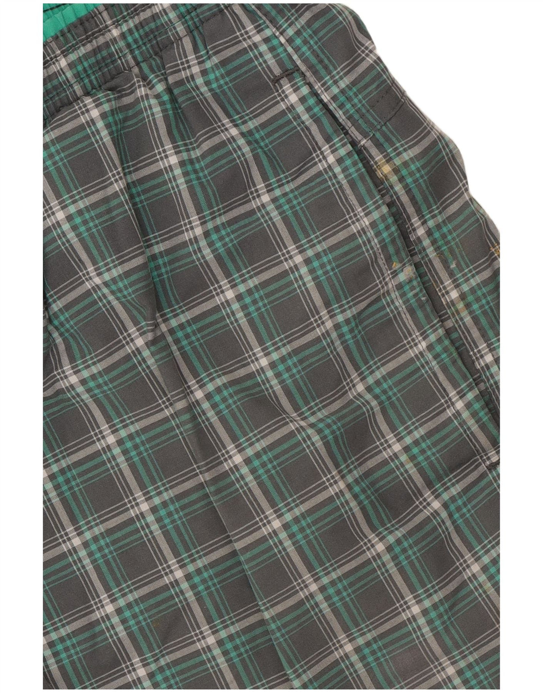 Adidas Short de bain pour homme en polyester à carreaux vert moyen