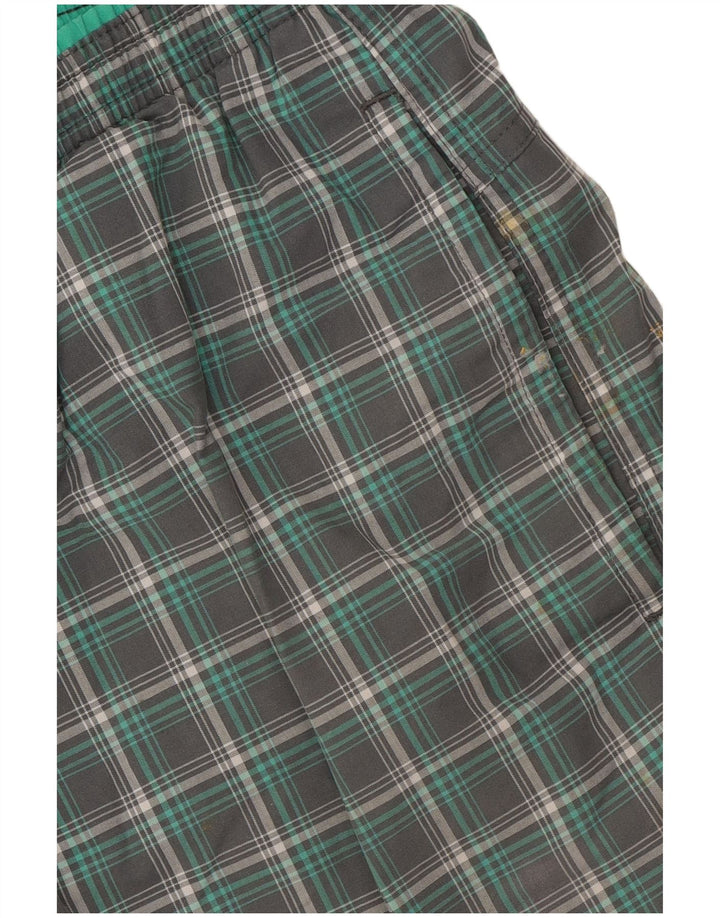 Adidas Short de bain pour homme en polyester à carreaux vert moyen