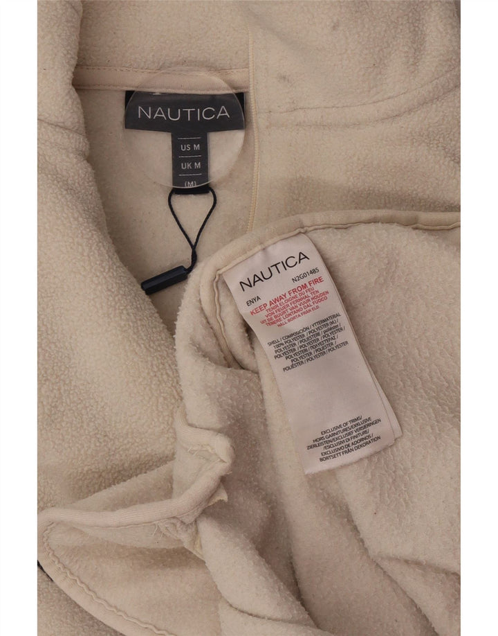 Nautica Pull polaire à col zippé pour homme en polyester blanc cassé moyen