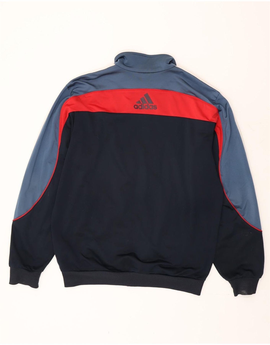 Adidas Veste de survêtement graphique pour homme Taille L en polyester color block noir