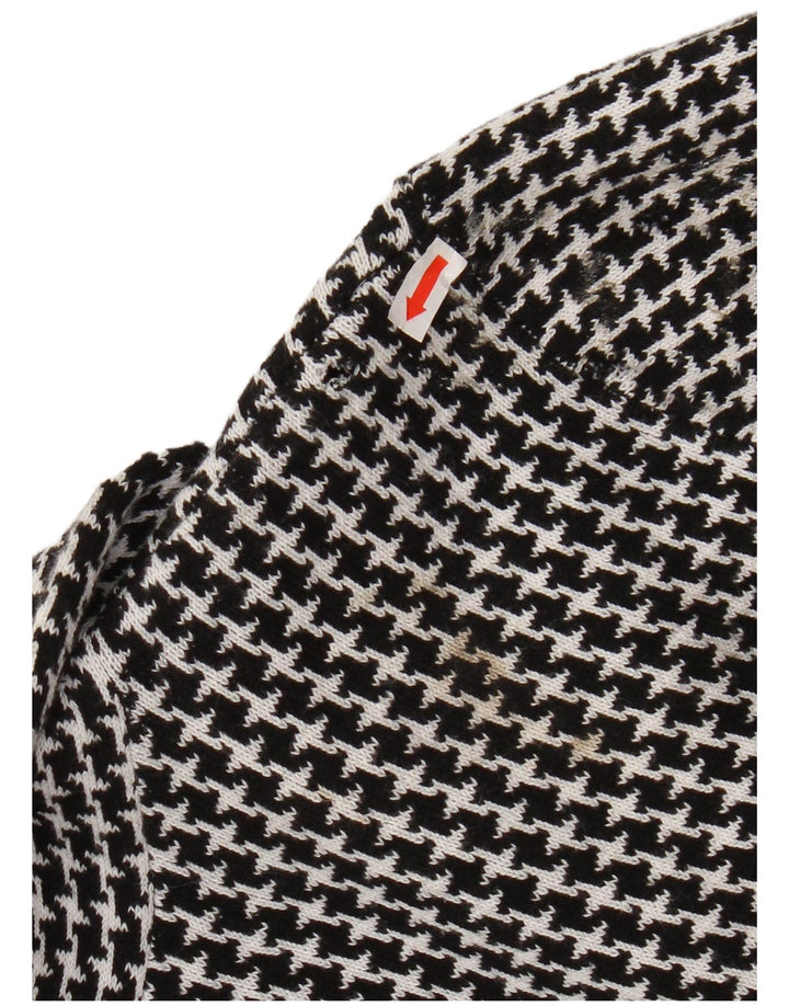 CHAPS Veste blazer en tricot à 3 boutons pour femme UK 12 pied-de-poule noir moyen