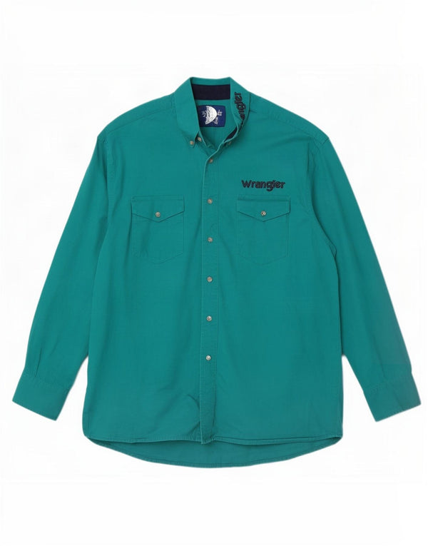 Wrangler Chemise graphique Western pour homme Grand coton vert