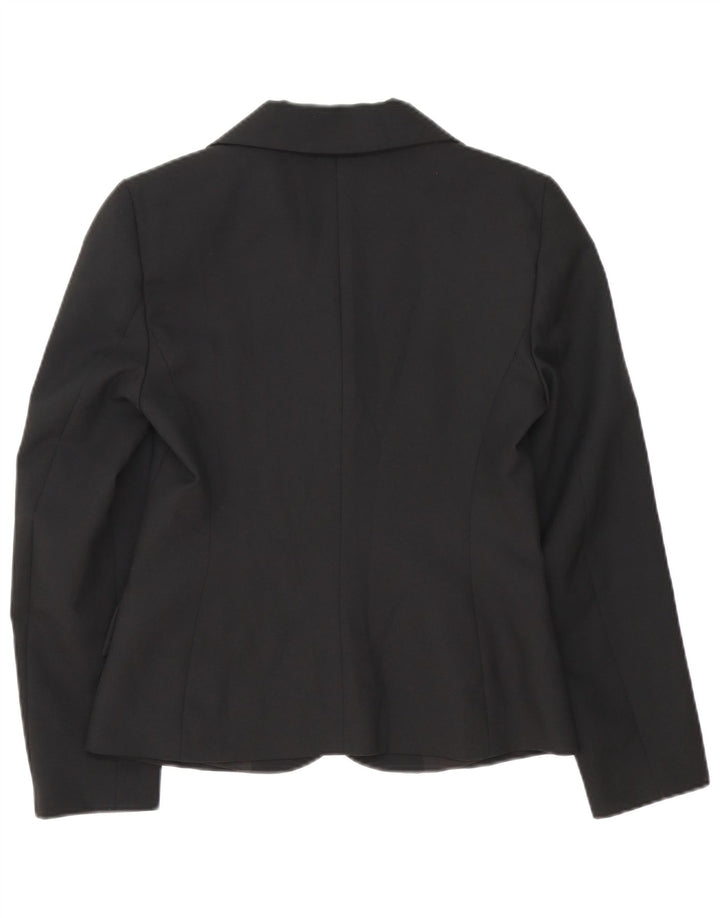 Benetton Veste Blazer 3 Boutons Femme IT 42 Noir Moyen Polyester
