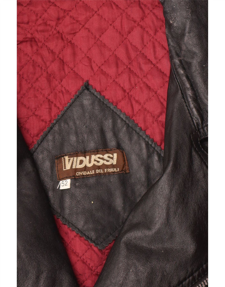 veste de motard en cuir vintage pour hommes IT 52 XL Noir