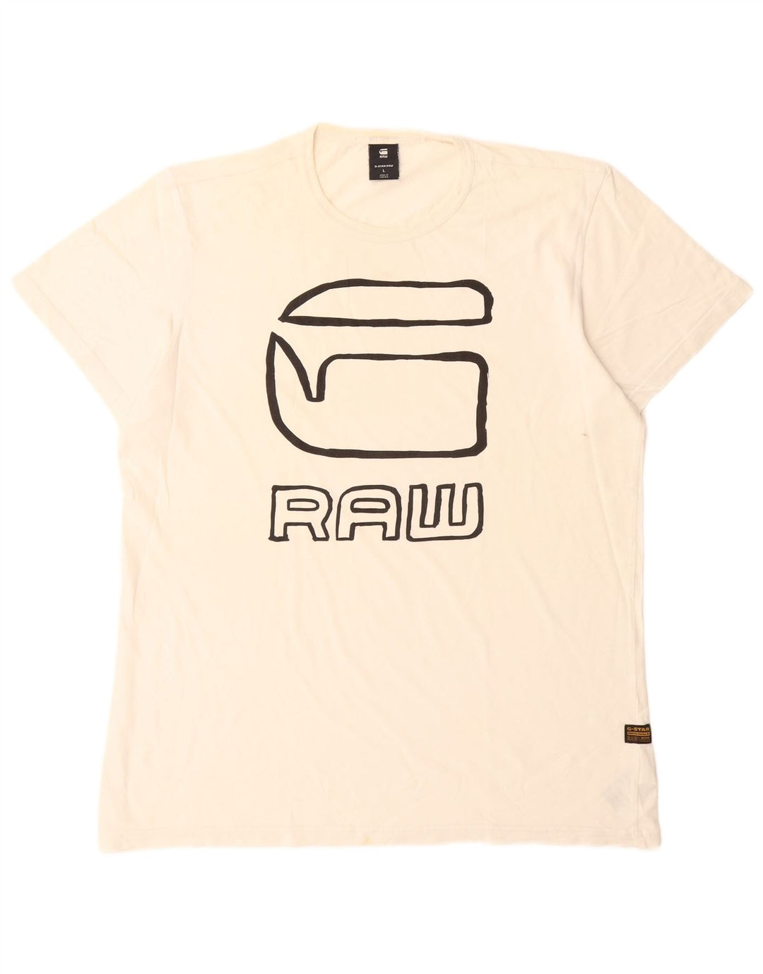 G-Star Homme Graphic T-Shirt Top Large Blanc Coton