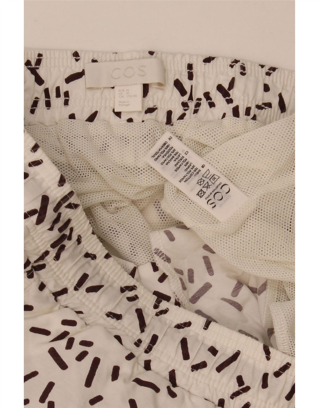 Cos Short de Bain Homme Coton Géométrique Blanc Moyen