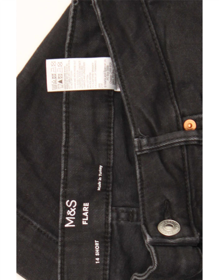 Marks & Spencer Jean évasé pour femme UK 14 Large W32 L27 Coton noir