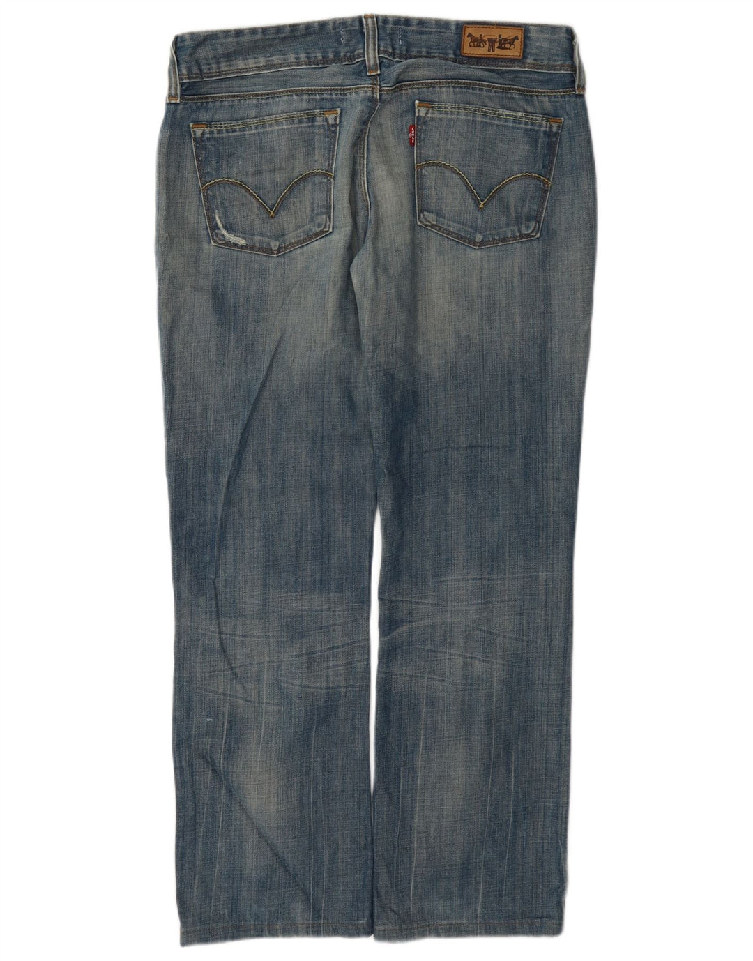 Levi's Jean Droit 570 Vieilli Femme W32 L28 Bleu Coton