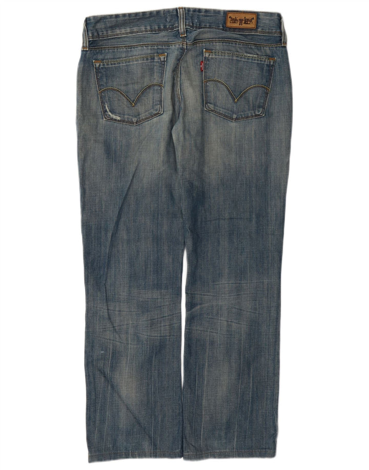 Levi's Jean Droit 570 Vieilli Femme W32 L28 Bleu Coton