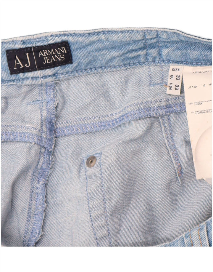 Armani Femme Jean Droit W33 L34 Bleu Coton