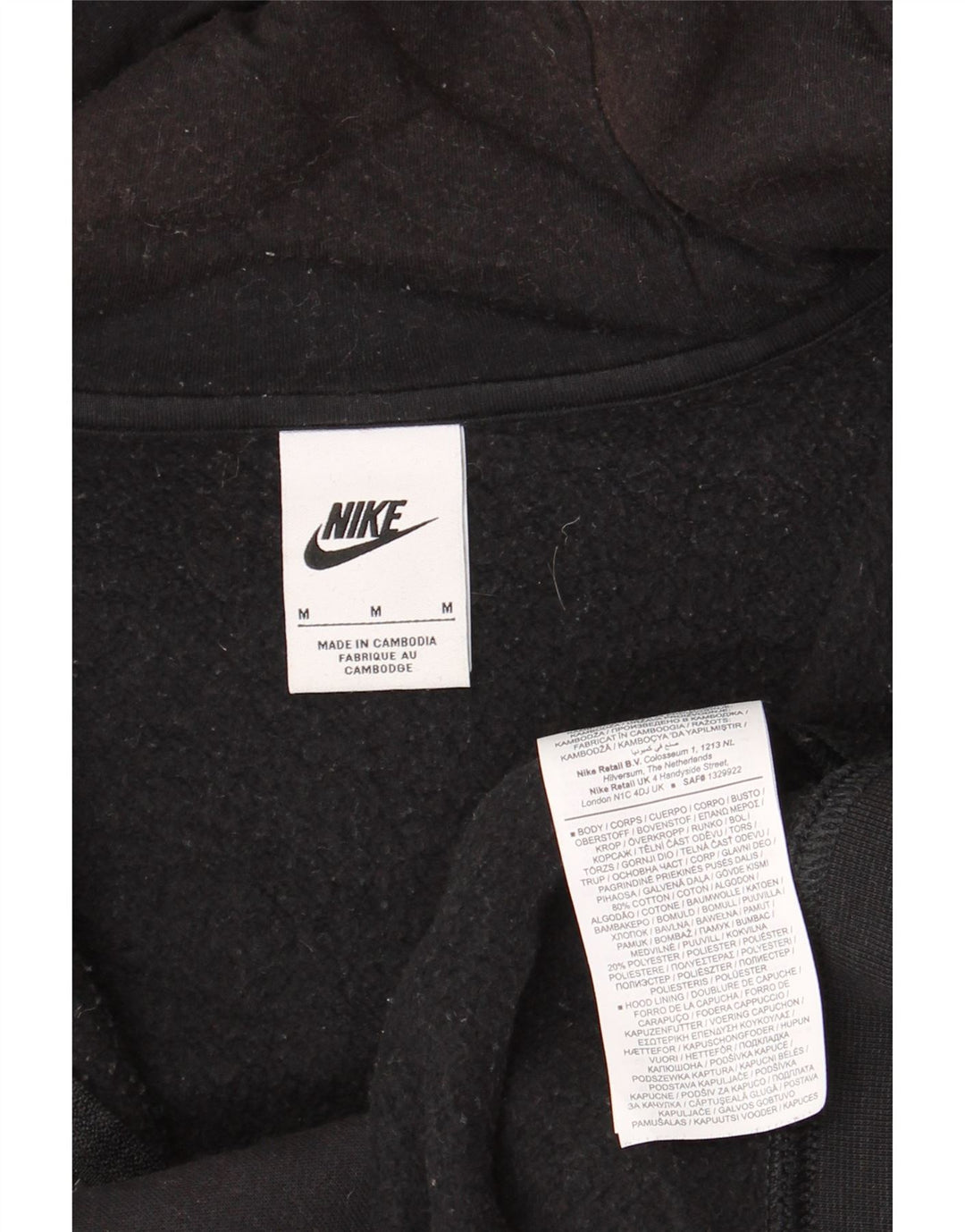 Nike Sweat à capuche zippé pour homme en coton noir moyen