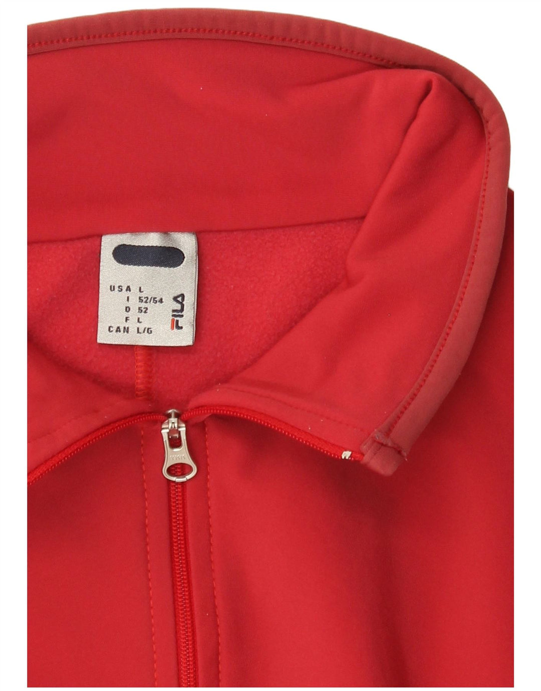 FILA Homme Italia Zip Neck Pull Survêtement Top IT 52 Large Rouge Nylon