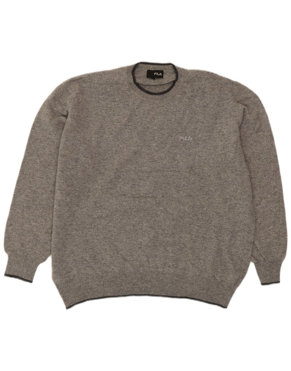 Fila Pull à col rond pour homme 2XL Gris Laine