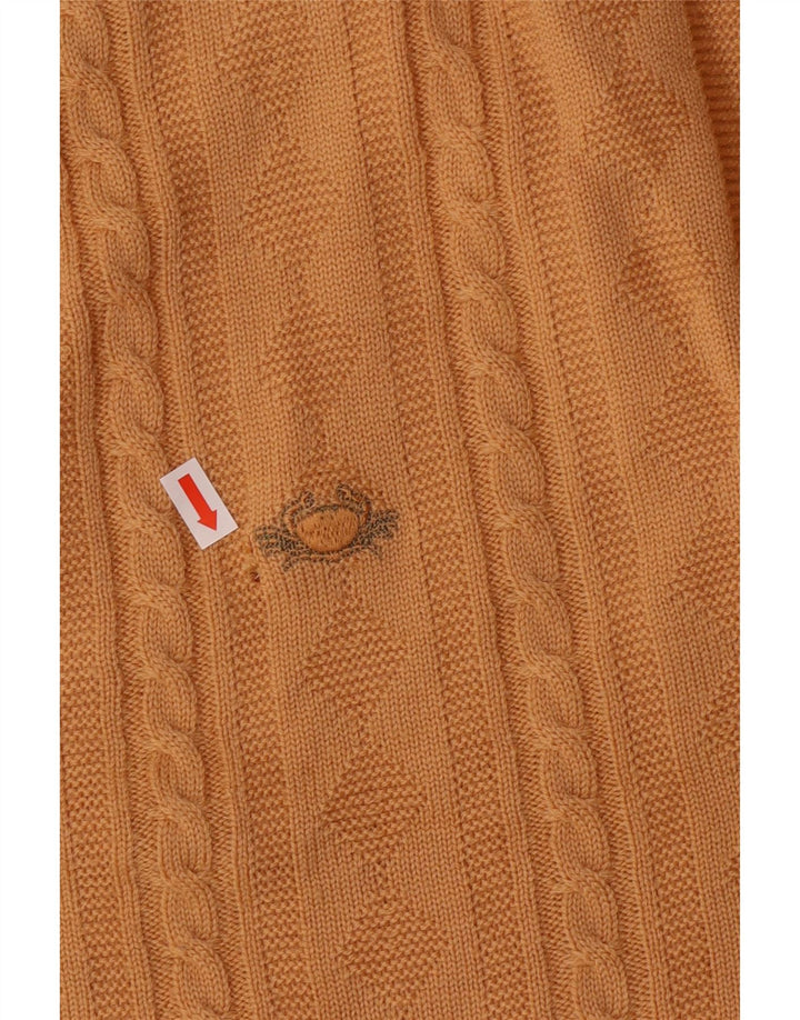 IL GRANCHIO Cardigan Homme Pull Large Jaune Laine Vierge Classique