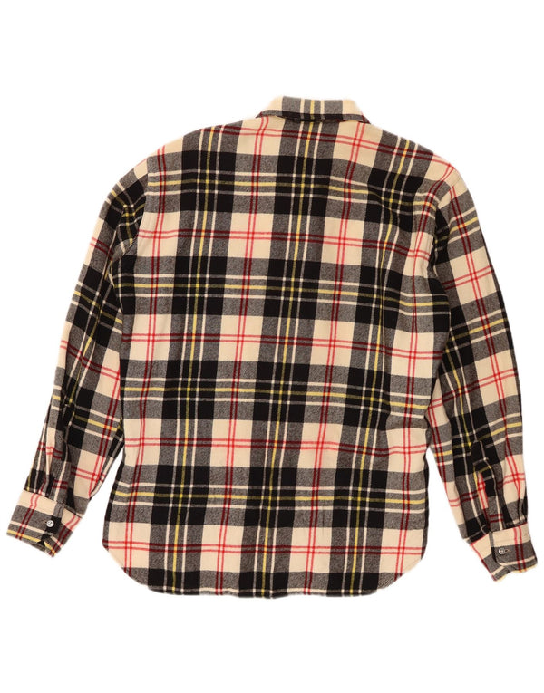 chemise en flanelle vintage pour hommes à carreaux multicolores moyens