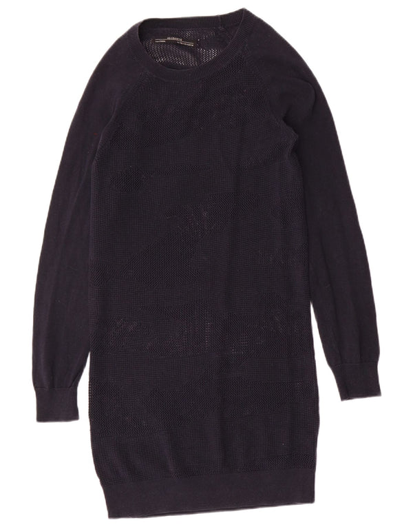 All Saints Robe pull transparente à manches longues pour femme UK 8 Small Bleu marine