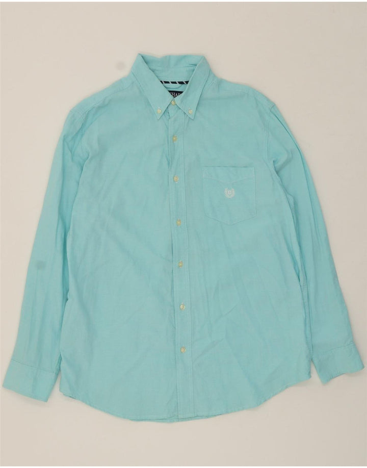 CHAPS Mens Shirt Large Turquoise Cotton Vintage Chaps and Second-Hand Chaps from Messina Hembry 