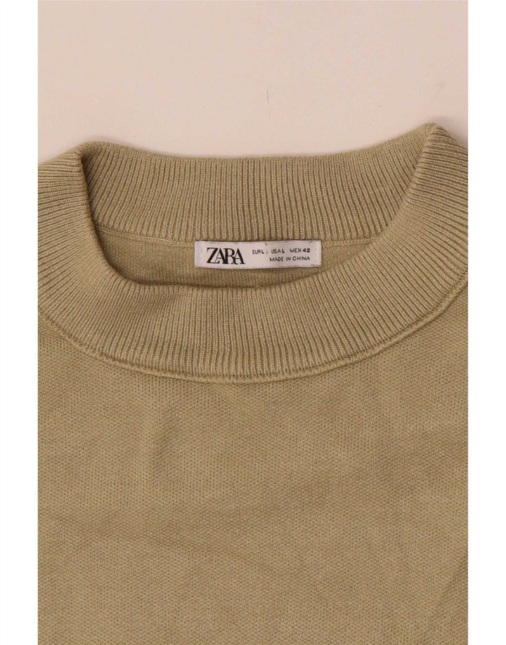 Zara Pull ras du cou pour homme, grand Kaki