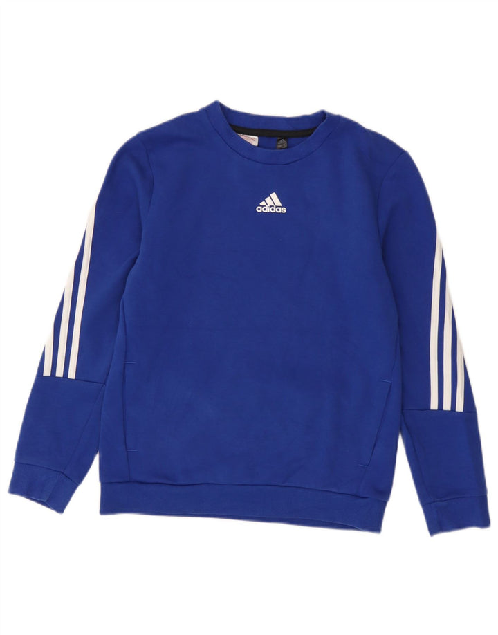 Adidas Sweat-Shirt Garçon 11-12 Ans Bleu Coton
